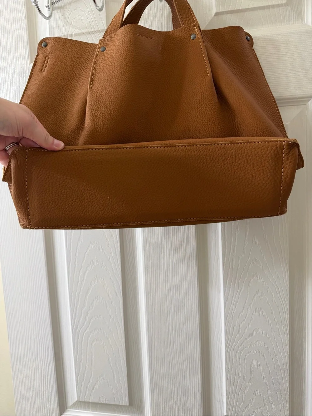 Ecco Tan Pebbled Leather Tote